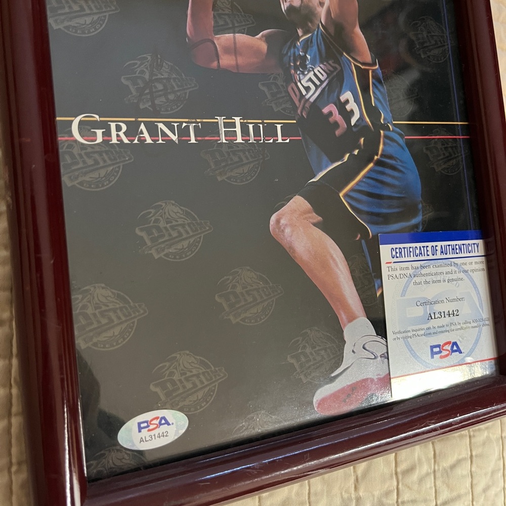 Framed Hoop Magazine Autographed by Grant Hill